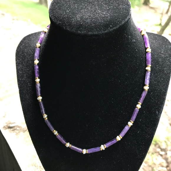 Amethyst Beaded Necklace - Picture 1 of 3